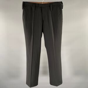 J.LINDEBERG Size 31 Black Pinstripe Wool Blend Flat Front Dress Pants